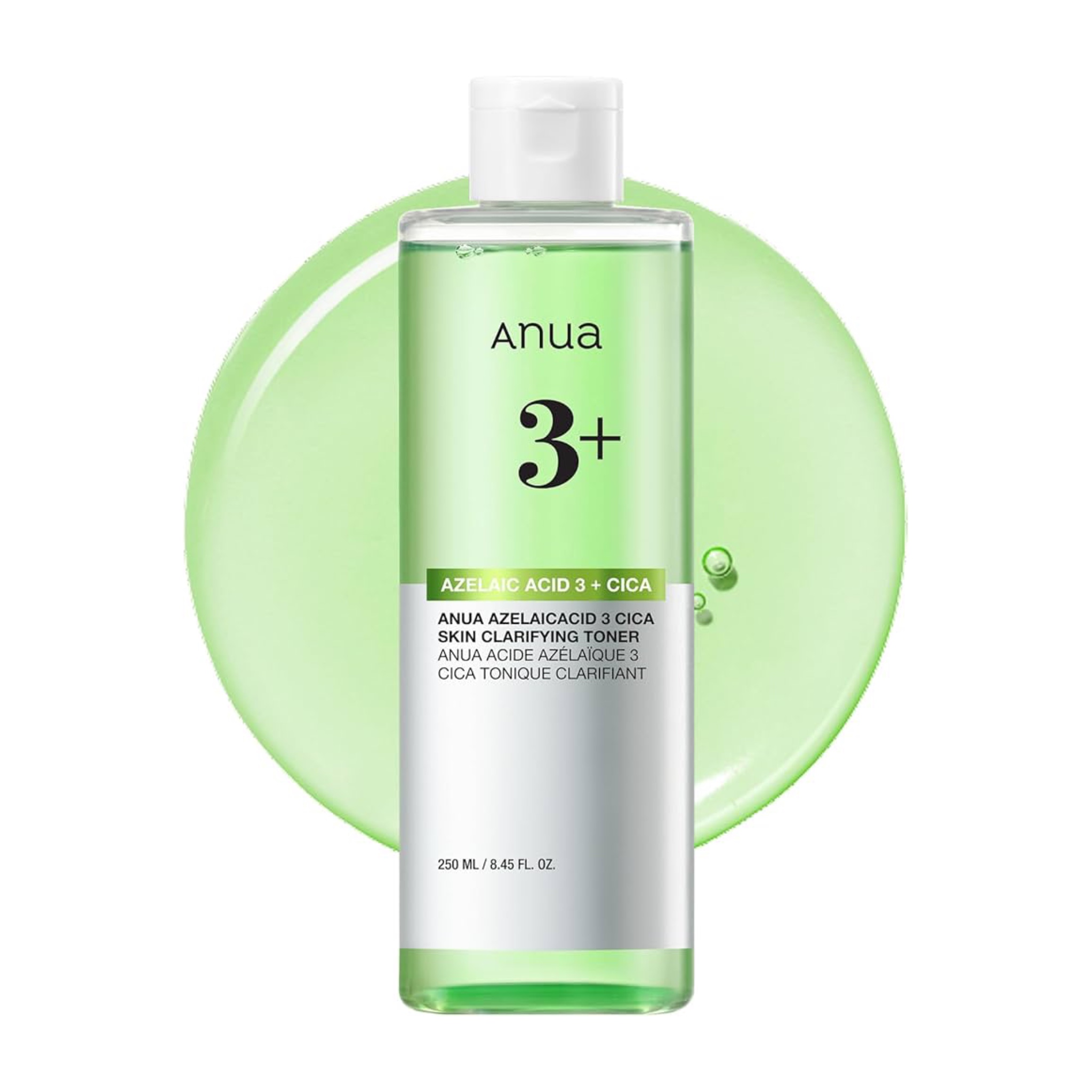 تونر شفاف کننده آزلایک اسید و سیکا آنوا / ANUA Azelaic Acid 3% + Cica Purifying Toner (250ml)